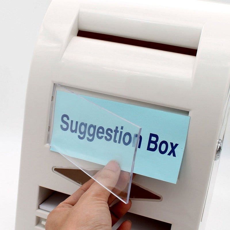 TEMEILI Lockable Privacy Suggestion Box - Wall Mount/Tabletop with Pen & 6 Replaceable Tags, Comment & Mail Box for Party, Office Multi-Use for Donation, Mail & Fundraising - Image 5